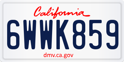CA license plate 6WWK859