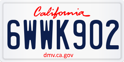 CA license plate 6WWK902