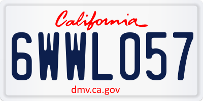CA license plate 6WWL057