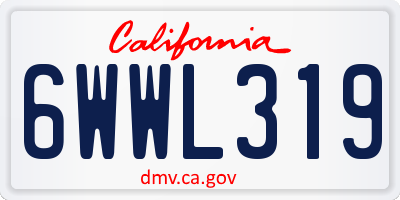 CA license plate 6WWL319