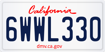 CA license plate 6WWL330