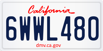 CA license plate 6WWL480