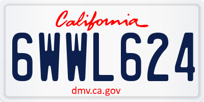CA license plate 6WWL624