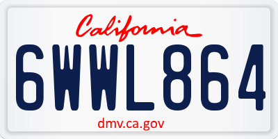 CA license plate 6WWL864