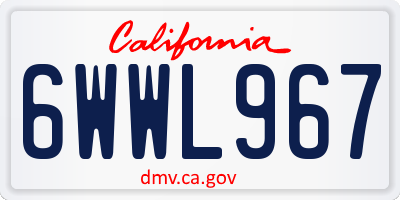CA license plate 6WWL967