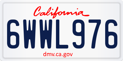 CA license plate 6WWL976