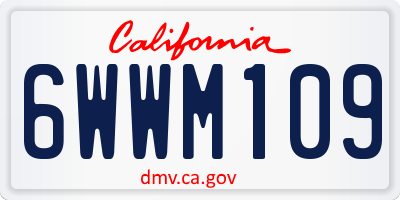 CA license plate 6WWM109