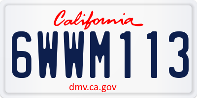 CA license plate 6WWM113