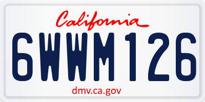 CA license plate 6WWM126