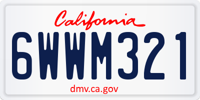 CA license plate 6WWM321
