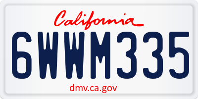 CA license plate 6WWM335