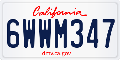 CA license plate 6WWM347