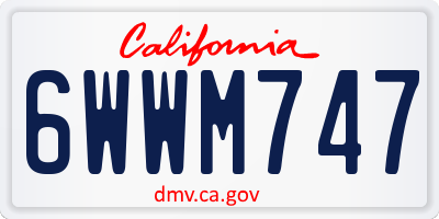 CA license plate 6WWM747