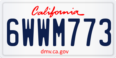 CA license plate 6WWM773