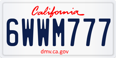 CA license plate 6WWM777
