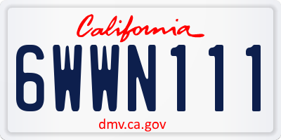 CA license plate 6WWN111