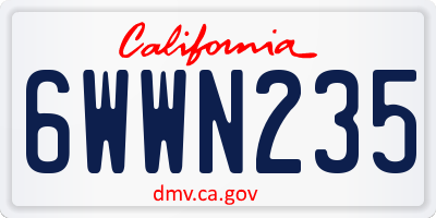 CA license plate 6WWN235
