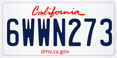 CA license plate 6WWN273