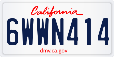 CA license plate 6WWN414