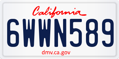 CA license plate 6WWN589