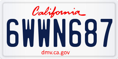 CA license plate 6WWN687