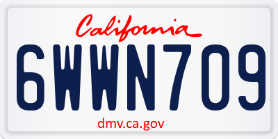 CA license plate 6WWN709