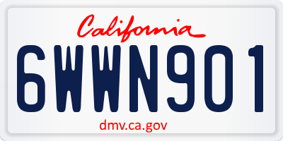CA license plate 6WWN901