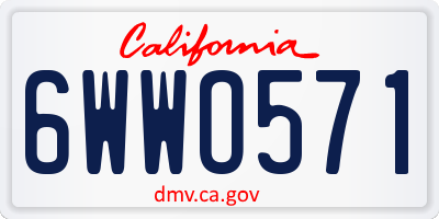 CA license plate 6WWO571