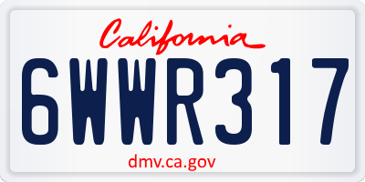 CA license plate 6WWR317