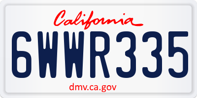 CA license plate 6WWR335