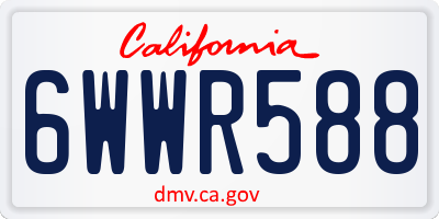 CA license plate 6WWR588
