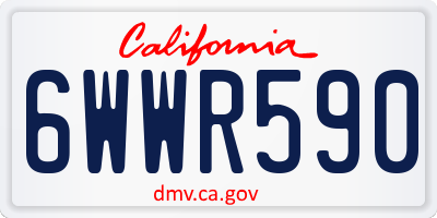 CA license plate 6WWR590