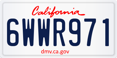 CA license plate 6WWR971