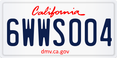 CA license plate 6WWS004