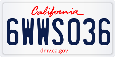 CA license plate 6WWS036