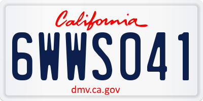 CA license plate 6WWS041