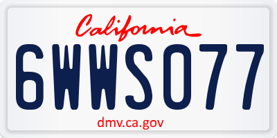 CA license plate 6WWS077
