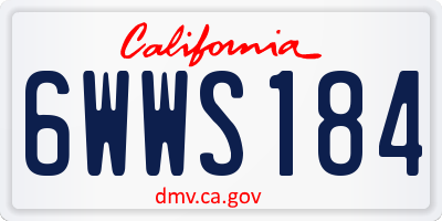 CA license plate 6WWS184