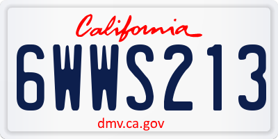 CA license plate 6WWS213
