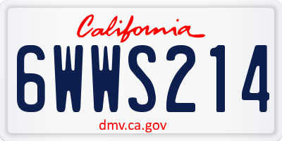 CA license plate 6WWS214