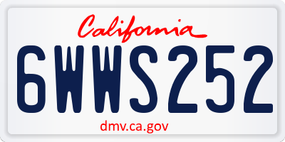 CA license plate 6WWS252