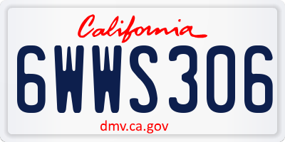 CA license plate 6WWS306