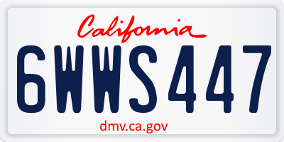 CA license plate 6WWS447