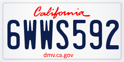 CA license plate 6WWS592