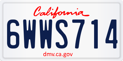 CA license plate 6WWS714