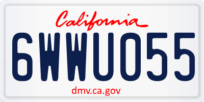 CA license plate 6WWU055