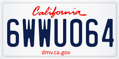 CA license plate 6WWU064