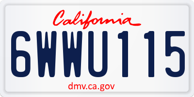 CA license plate 6WWU115