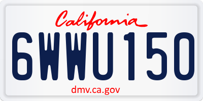 CA license plate 6WWU150