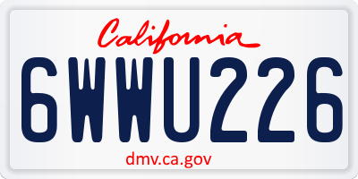CA license plate 6WWU226